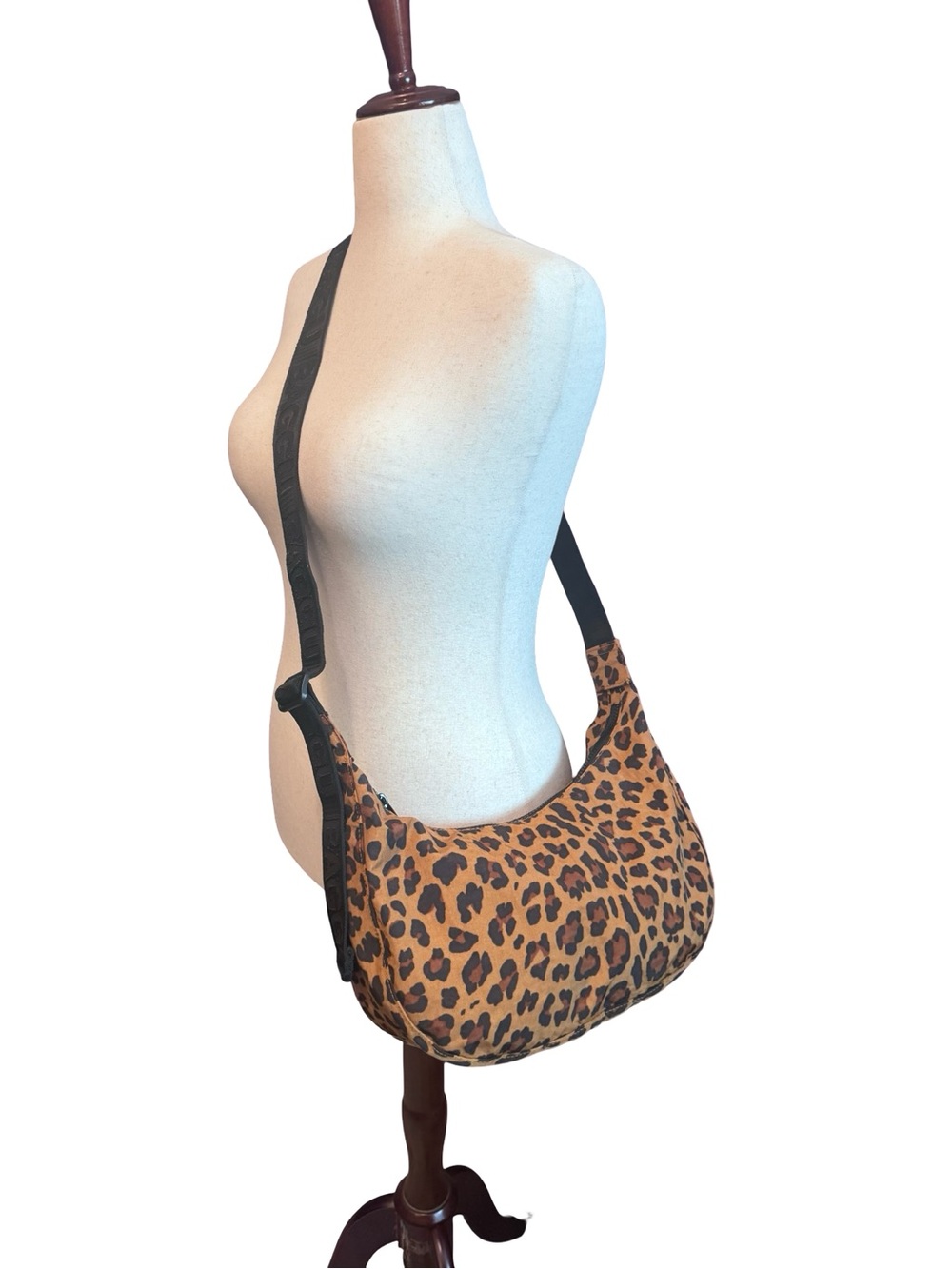 Baggu Medium Nylon Crescent Bag, Leopard Print, NWT